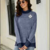Cute Preppy Long Sleeve Sweater e76.0 | Emf - Small / Blue -