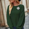 Dropped Shoulder Balloon Sleeve Knit Pullover e91 | Emf