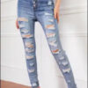 Full Size Button-Fly Distressed Skinny Jeans e22.0 | Emf - 4