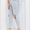 Full Size Distressed Cropped Jeans e44 | Emf - Women’s