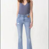 Full Size Evie High Rise Fray Flare Jeans e42 | Emf - Faux