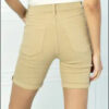 Full Size Midrise Khaki Cuffed Bermuda Shorts e42 | Emf -