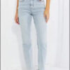 Full Size Raw Hem High-Waisted Jeans e46 | Emf - Faux