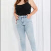 Full Size Raw Hem High-Waisted Jeans e46 | Emf - Women’s