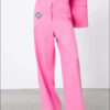 Spring Women Rose Pink Straight Long Dress Pants e61 | Emf -